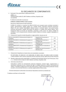 EU Declarație de conformitate – Unități de ventilație DUPLEX, inclusiv accesorii